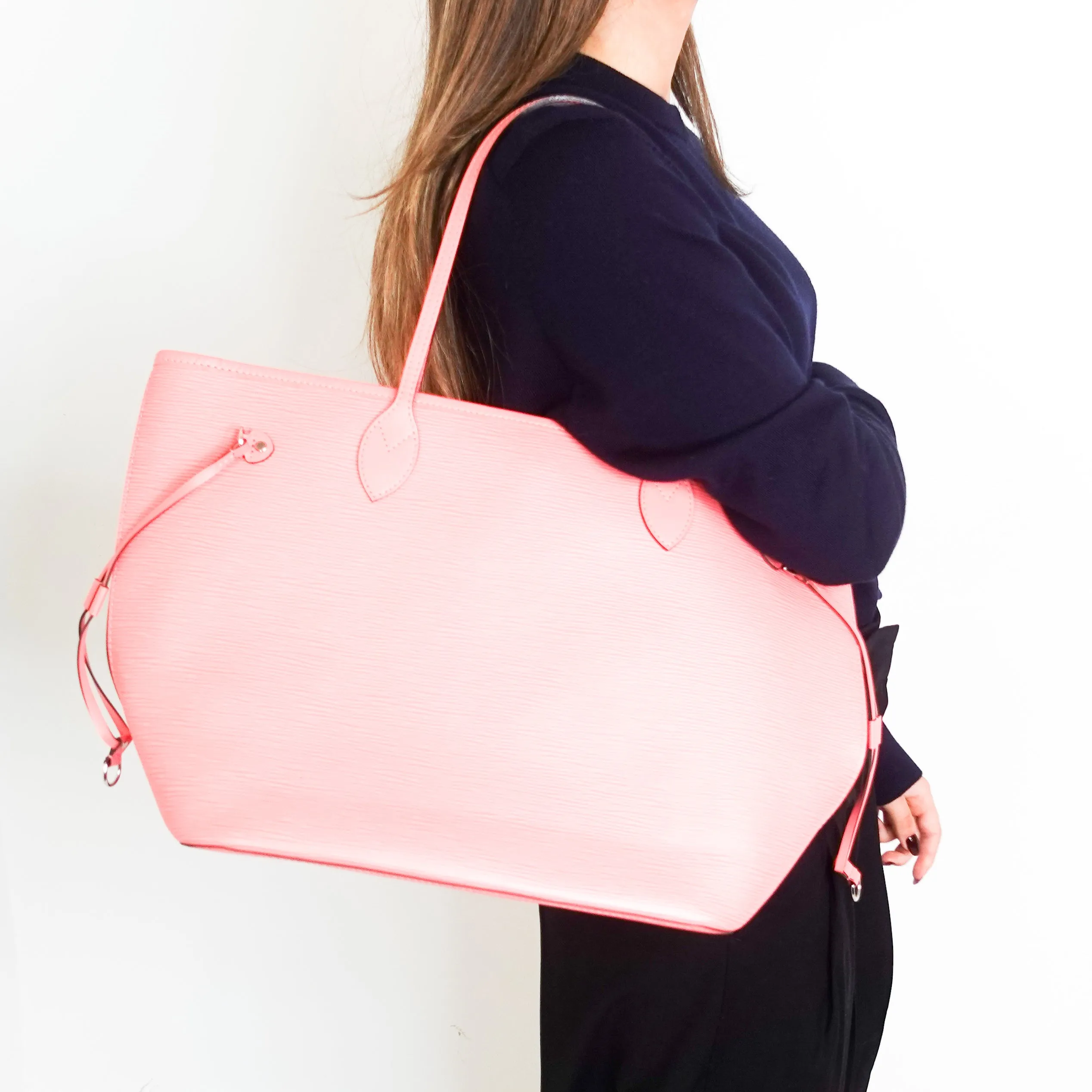 Neverfull Pink Leather Tote Bag RRP £1.4k